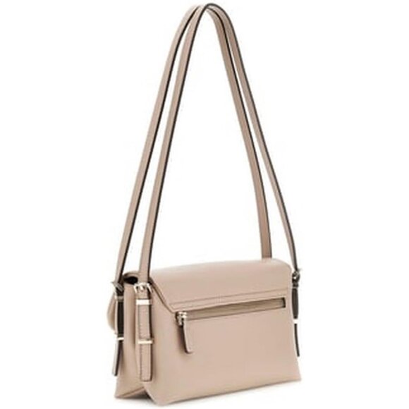 Lefia Pebble PU Flap Shoulder Bag Womens Simply Taupe Smooth Faux-Leather - Picture 2 of 6